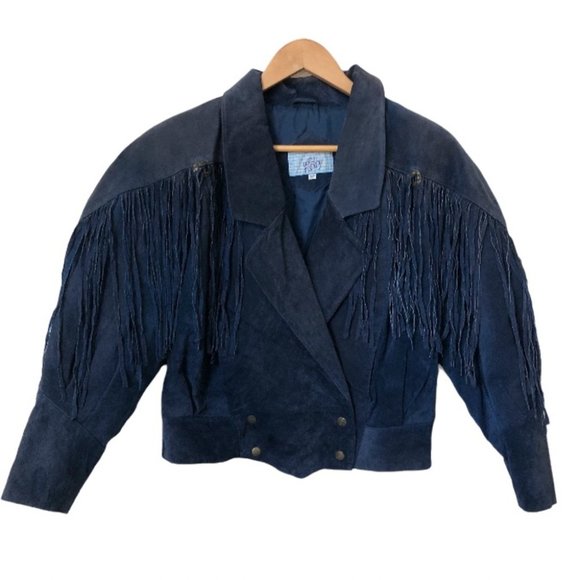 Vintage 80's Very Trendy Coloured Suede Southwestern Cropped Jacket - Picture 4 of 10